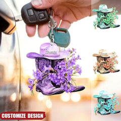 Personalized Boots And Hat With Flower Cowgirl _yyt (1)