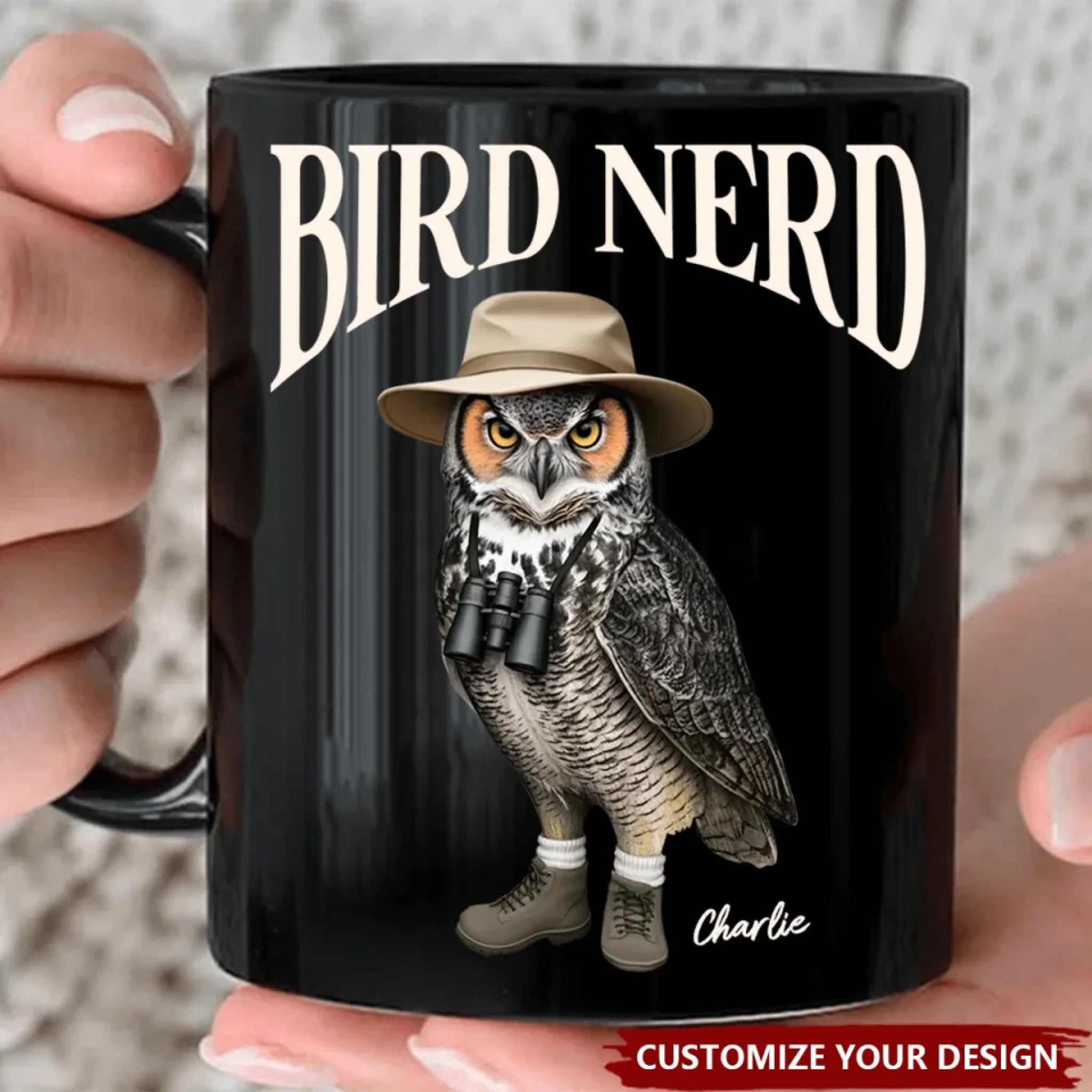 Bird Nerd Funny Bird Watcher Personalized Black Mug