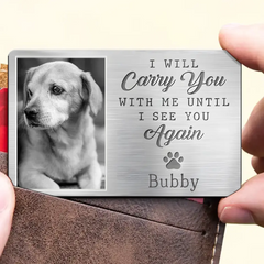 Memorial Personalized Aluminum Wallet Card Sympathy Gift For Pet Owners, Pet Lovers