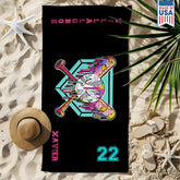 Dog-Floral-Toile-De-Jouy-Chinoiserie-French-Personalized-Quick-Dry-Beach-Towel-1