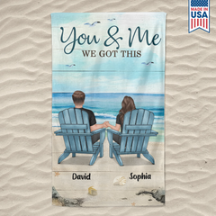 Dog-Floral-Toile-De-Jouy-Chinoiserie-French-Personalized-Quick-Dry-Beach-Towel-2